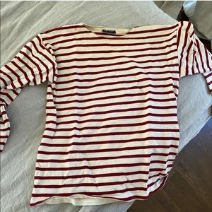 Saint James red stripe tee